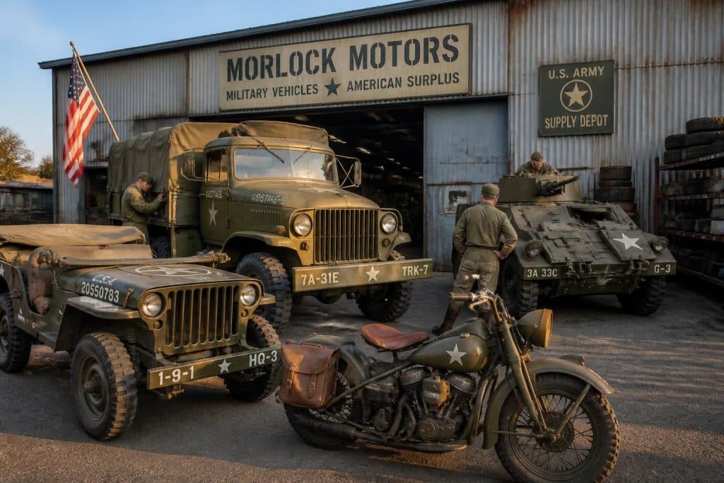 morlock motors, expert en véhicules militaires et surplus américain, vous propose une large sélection de véhicules robustes et authentiques pour passionnés et professionnels.